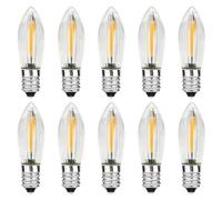 MZYOYO Ampoule LED E10,Bougies LED E10,2100K Blanc Chaud,0,2W,3LM,AC14V-55V,pour guirlande lumineuse, guirlandes de Noël, arche lumineuse,chandelier de Noël,Lot de 10