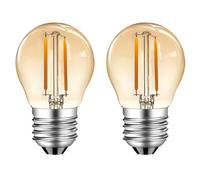 MZYOYO Ampoule LED Vintage 2W E27, Blanc Chaud 2W G45 2700K, 180 Lumens, Remplace 15 Watt, Rétro Éclairage, Non Dimmable, Ambre, 2 Unité