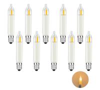 MZYOYO E10 Ampoule LED,AC 14-55V Bougies coniques Ampoules pour Bougie Arche,E10 Bougies LED pour Bougie Arche,2100K Blanc Chaud,0,2W,3LM,Pack de 10 pièces