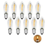 MZYOYO E10 Ampoule LED,AC 23V Bougies coniques Ampoules pour Bougie Arche,E10 Bougies LED pour Bougie Arche,2100K Blanc Chaud,0,2W,3LM,Pack de 10 pièces