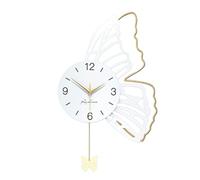 MZYSGFCY Horloge Murale créative en Forme de Papillon avec Batterie Horloge Murale élégante à Pendule Grande Horloge Murale numérique Horloge Murale sans Cadre sans tic-tac