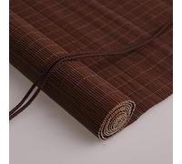 MZZHEDIE Store Enrouleur Bambou Naturel,Respirant Rideau en Bambou,Rideaux Occultants en Bambou Extérieur/Intérieur,Stores À Rouleaux Romains,Store Roulant D'intimité,Marron Foncé (120×110cm/47×43in)