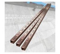 MZZKFC Grilles de Drainage Lot De 3 Caniveaux en Acier Inoxydable 304, Grilles D'évacuation Compactes Amovibles pour Intérieur Et Extérieur, Couvercle De Caniveau Extra-Plat(Gold,10x5cm/3.9x1.9in)