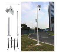 MZZKFC Poteau de caméra de Surveillance Poteau pour Caméra De Sécurité Extérieure À Raccord, Support Universel pour Caméra De Sécurité Au Sol 2-3 Sections, 2 2.5 3 3.5 4 4.5 5 6m(A,300cm-118 1/10")