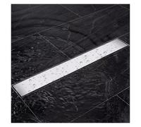 MZZKFC Siphon de Sol Invisible Siphon De Sol Encastré Gris Argenté, Siphon De Sol Rectangulaire Invisible en Acier Inoxydable 304, Couvercle De Siphon De Sol Encastré 20-120cm(Silver,L 1.3 ft/40cm)