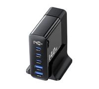 MZZYG Station de Recharge USB Station De Charge Multi-Ports USB 140W GaN, Charge Rapide, Adaptateur d'alimentation De Bureau PD Type C, Affichage LED(Size:140W)