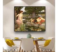 N/Ａ Impressions décoratives sur Toile Echo et Narcisse Toile Peinture Affiche Murale célèbre Huile Art Reproduction pour Salon Chambre décoration de la maison-40x40cm