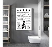 N/A Impressions décoratives sur Toile Noir Blanc Salle de Bain Citation Signe Impression Affiche expérience Incroyable Caca Ici à Nouveau Toilette Mur Art Toile Peinture Chambre décor-40x60cm