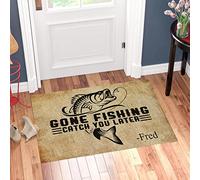 N/Ａ Paillasson Interieur Tapis d'entrée Cadeau pour Les Amateurs de pêche Vous Attraper Plus Tard nom personnalisé paillasson décor à la Maison Decoration Maison