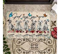 N/Ａ Paillasson Interieur Tapis d'entrée Dalmatiens Dit Que Vous êtes paillasson/Excellente idée Cadeau pour Les Amoureux des Chiens. Decoration Maison