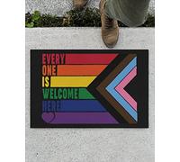 N/Ａ Paillasson Interieur Tapis d'entrée Gay Pride Tout Le Monde est Le bienvenu Ici Design Paillasson Home Decor Decoration Maison