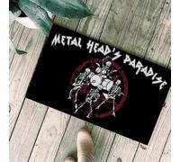 N/Ａ Paillasson Interieur Tapis d'entrée Metal Head's Skeleton Rock and Roll Band Design Paillasson Home Decor Decoration Maison
