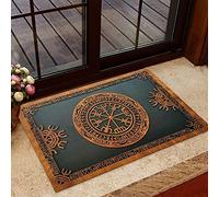 N/Ａ Paillasson Interieur Tapis d'entrée Viking Norse Mythology Circle Design Paillasson Home Decor Decoration Maison