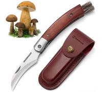 N-1 Mushroom Knife,Mushroom Knife With Brush/Brush (Built-In),Liner Lock,Leather Case,Mushroom Knife With Wooden Handle And Mushroom Brush