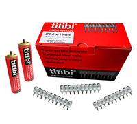N 1000 clous Titibi Ø3,0 x 19 mm, 2 bouteilles de gaz (GC11) 100% compatibles avec la cloueuse à gaz Hilti: GX 100, GX 100E (adaptateur non inclus, utiliser l'adaptateur d'origine) (Ø 3,0 x 19 mm)