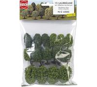 Busch Environnement - BUE6585 - Modélisme Ferroviaire - Lot de 15 Arbres Feuillus