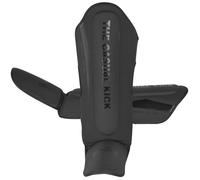 N-35 Protège-tibias en simili cuir noir avec pour Taekwondo, kickboxing, Muay Thai (XL)