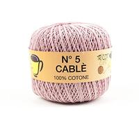 N° 5 Cablè Pelote de fil de coton pur, 50 g Rose antique