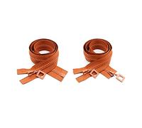 N° 8, Simple/Double, En Résine, Avec Verrouillage Automatique, Pour La Confection de Vestes, Manteaux Et Autres Vêtements. Accessoires de Couture./Caramel/Double Open-100Cm