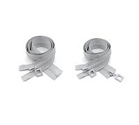 N° 8, Simple/Double, En Résine, Avec Verrouillage Automatique, Pour La Confection de Vestes, Manteaux Et Autres Vêtements. Accessoires de Couture./Gray/Double Open-100Cm