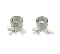 N° 8, Simple/Double, En Résine, Avec Verrouillage Automatique, Pour La Confection de Vestes, Manteaux Et Autres Vêtements. Accessoires de Couture./Beige-Gray/Double Open-100Cm