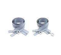 N° 8, Simple/Double, En Résine, Avec Verrouillage Automatique, Pour La Confection de Vestes, Manteaux Et Autres Vêtements. Accessoires de Couture./Sier-Gray/Double Open-100Cm