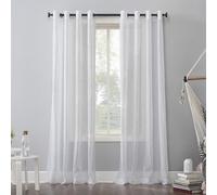 N ° 918 Erica écrasé Sheer Voile Œillet à Panneau de Rideau, 129,5 x 160 cm, Blanc, 51" x 84"