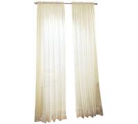 N ° 918 Erica écrasé Sheer Voile Rideau de Perles Frange, Polyester, Eggshell White, 51" x 84"
