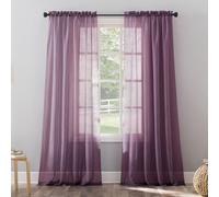 N ° 918 Erica écrasé Sheer Voile Rideau de Perles Frange, Violet, 51" x 63"