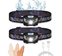 N+A 2 X Usb Rechargeable Led Head Torch, 4 Lighting Modes, Powerful Head Torch For Cycling, Camping, Hiking, Fishing