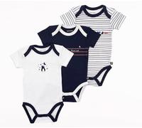 Lot 3 bodies manches courtes Baby Sailor BLEU Sauthon