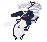 Bodies bébé croisés à manches longues lot de 3 - baby sailor bleu/blanc 3M(60CM)