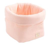 Panière de rangement en double gaze de coton rose TU