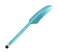 N/A Black Rubber Top Blue Plastic Feather Design Phone Screen Stylus Touch Pen