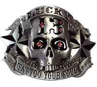 n a Buckle Lucky 13 Skull, tatouage Your Soul, Gambler, Poker, boucle de ceinture Rockabilly