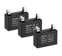N/A CBB61 Condensateur 450V AC 2uF Doule Insert Condensateurs en Film de polypropylène métallisé pour Ventilateur de Plafond 3pcs
