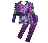 N /A Descendants 3 Costume comique Isle of The Lost Halloween Costume de cosplay fille Costume pour adultes et enfants Cadeau amusant 3 pièces (violet 3 pièces, 5-6 ans)