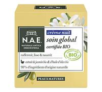 N.A.E. - Crème Visage de Nuit - Certifiée Bio - Soin Global - Peaux Matures - Extrait de Jasmin Bio et d'Huile d'Olive Bio - 98% d'ingrédients d'origine naturelle - Soin du Visage BIO - Pot de 50 ml