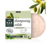 N.A.E. Shampooing Solide Réparation pour cheveux secs (85g), Formule vegan avec 100% d’ingrédients d’origine naturelle, Shampooing certifié bio aux extraits d’olive & basilic