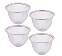 N/A en Acier Inoxydable Maille Ronde Réutilisable Feuille De Thé Épice Théière Filtre Passoire 85mm Dia 4 pcs