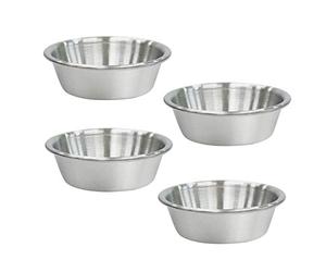 N/A/Fatiya Lot de 4 mini soucoupes en acier inoxydable pour sauce, soufflé, ramequins en métal pour petites portions d'épices, condiments, préparation, accompagnement, vinaigrette (65,2 g, argent)