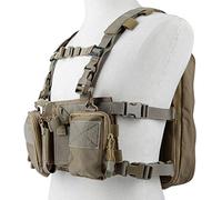 N / A Gilet Tactique Airsoft Paintball CS, Coffre d'assaut Tactique Molle équipé d'un Plastron de Combat 55,56 9 mm Magazine + Sac d'assaut Militaire à capacité Variable
