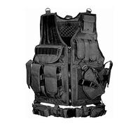 N / A Gilet tactique militaire pour hommes, gilet tactique réglable de la série Elite, camping en plein air chasse pêche pêche pêche randonnée pistolet à air jeu de guerre