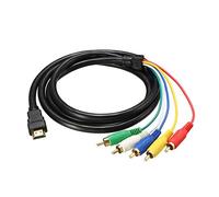 N/A HDMI to 5 RCA Cable Male to Audio Video AV Conversion Line Cord Adapter Transmitter Transmitter for HDTV DVD HD 1080P 5ft 1.5m Black