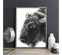 N / A Impressions décoratives sur Toile Impression d'art sur Toile de Buffle Animal Moderne et Affiche Impression sur Toile de Bison Photo Murale Maison Mur Art décor-50x70cm
