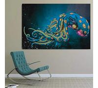 N / A Impressions décoratives sur Toile Mer Poulpe Eau Animal Design Toile Peinture Affiche Impression Pop Art pour la Maison décoration Murale Art Salon décoration Murale Art-50x70cm
