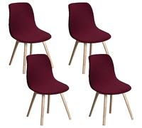 N/A Lot de 4 housses de chaise imperméables en jacquard pour chaises de salle à manger modernes du milieu du siècle, pour cuisine, bureau et salon B