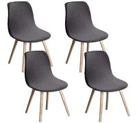 N/A Lot de 4 housses de chaise imperméables en jacquard pour chaises de salle à manger modernes du milieu du siècle, pour cuisine, bureau et salon G