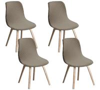N/A Lot de 4 housses de chaise imperméables en jacquard pour chaises de salle à manger modernes du milieu du siècle, pour cuisine, bureau et salon A