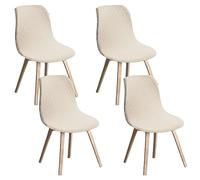 N/A Lot de 4 housses de chaise imperméables en jacquard pour chaises de salle à manger modernes du milieu du siècle, pour cuisine, bureau et salon
